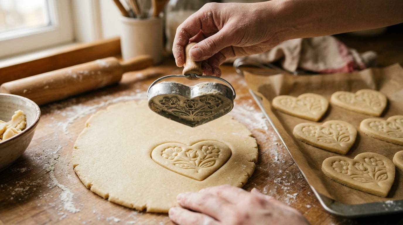 Crisp Retro Heart Cookies: Cutter + Embosser Tips
