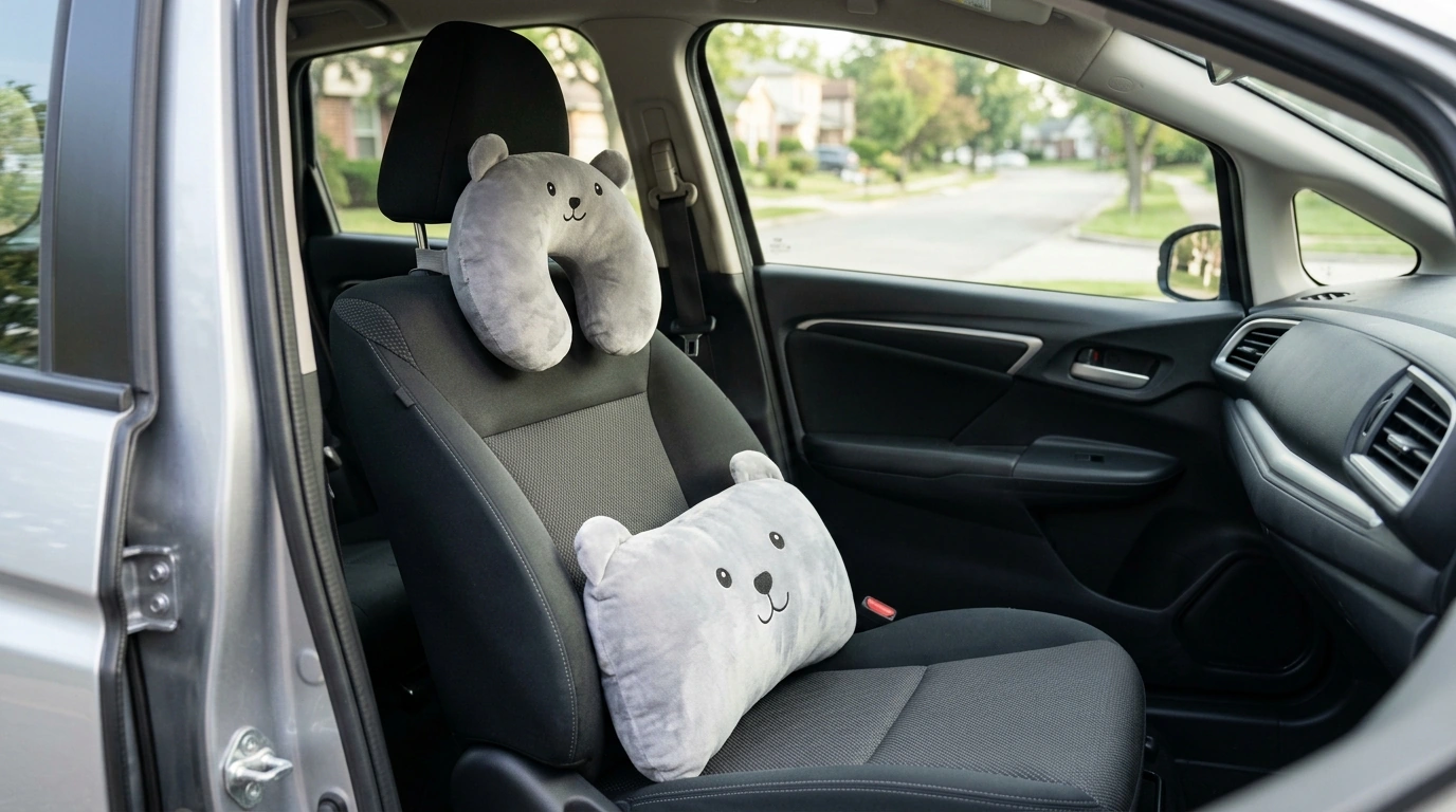 Plush Cartoon Car Neck & Lumbar Pillow for Daily Comfort
